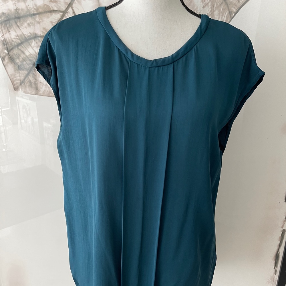 Tommy Hilfiger Teal Blouse Front Panel